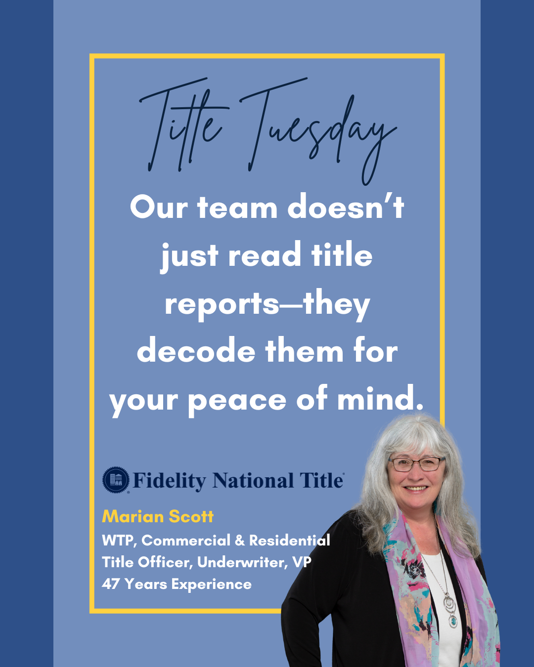 🔍 #TitleTuesday
Our team doesn't just read title reports--they decode them for your peace of mind. With decades of experience on your side, you can count on Fidelity for smooth closings and reliable support every step of the way. 🏡💼

🌟 Call us to