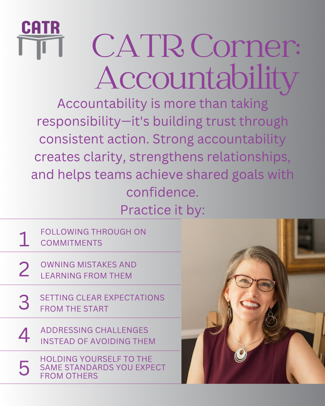 Accountability isn't about assigning blame—it's about creating a culture where people take ownership, follow through, and support one another.

When accountability becomes part of a team's culture, trust grows, expectations become clearer, and challe