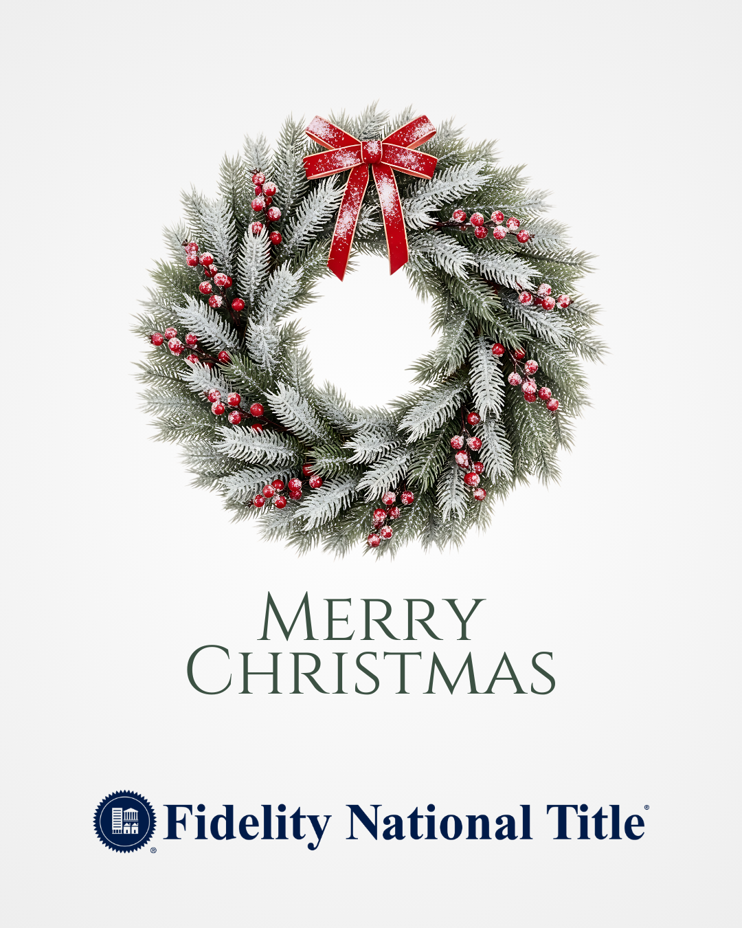 Merry Christmas from Fidelity National Title. 🎄
Wishing you comfort, joy, and a beautiful holiday season.
.
.
.
#MerryChristmas #FidelityNationalTitle #FidelityWA #TitleAndEscrow #FidelityFamily #Fidelity