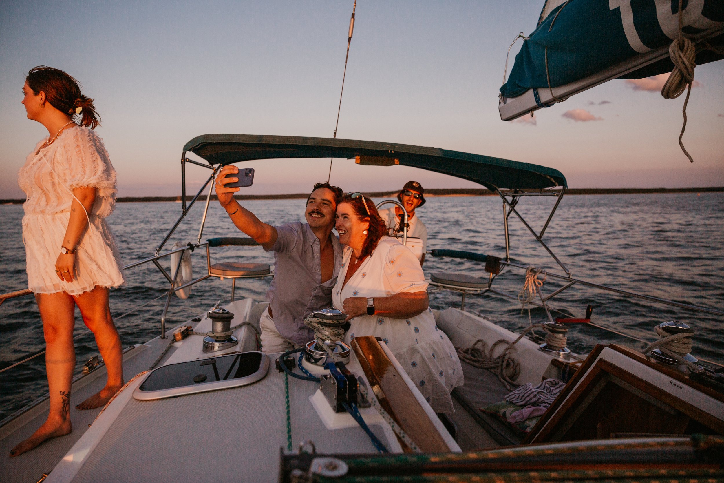 A group in The Hamptons enjoying a sailing charter