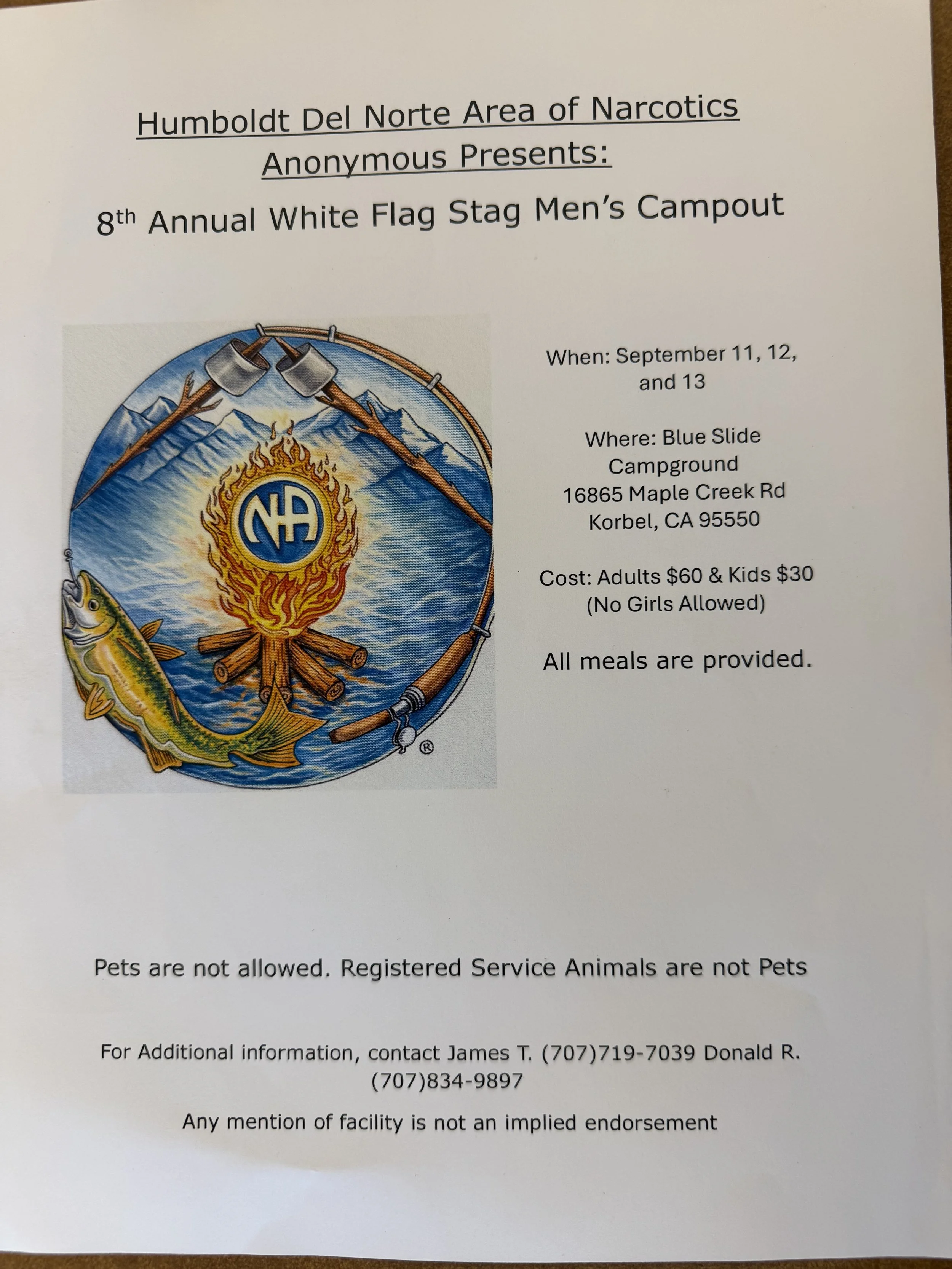 8th Annual White Flag Stag Men's Campout