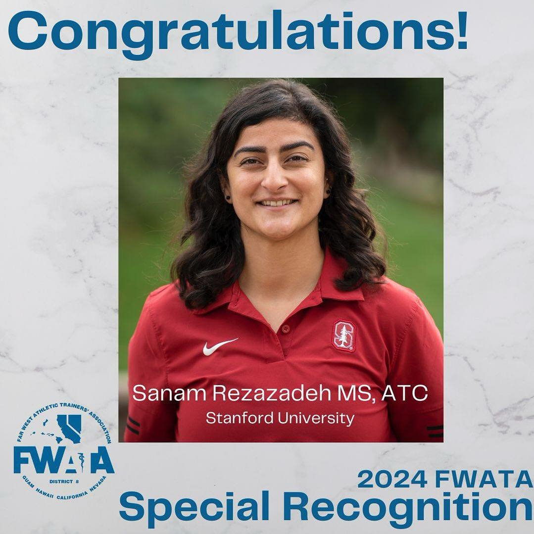 Repost from @fwatad8
&bull;
Congratulations! Sanam Rezazadeh MS ATC
Sanam serves as a staff athletic trainer at Stanford University and has served FWATA in a number of positions.  Kris Boyle Walker has this to say about her &ldquo;Sanam serves with p