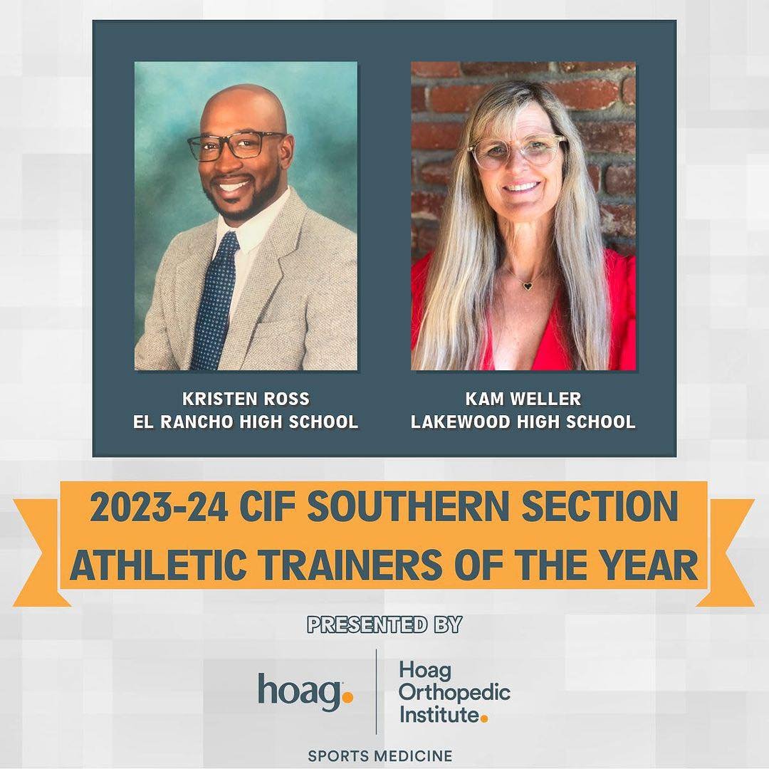 Repost from @cifss
&bull;
We are so excited to recognize Kristen Ross of El Rancho High School and Kam Weller of Lakewood High School as the 2023-24 Southern Section Athletic Trainers of the Year presented by @hoaghealth and @hoagorthopedic! 👏🥳

Th