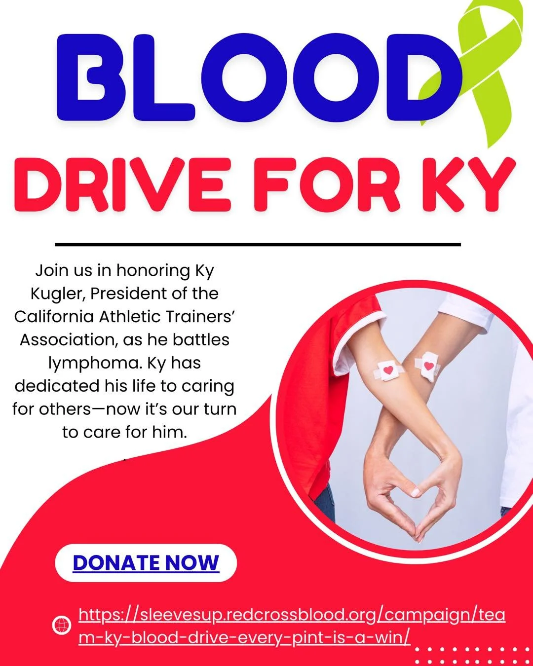 💚 We’re officially over halfway to our goal of 100 pints pledged for Ky Kugler’s Blood Drive!
Thank you to everyone who has already donated—we are blown away by the love and support for Ky as he continues his fight with lymphoma.