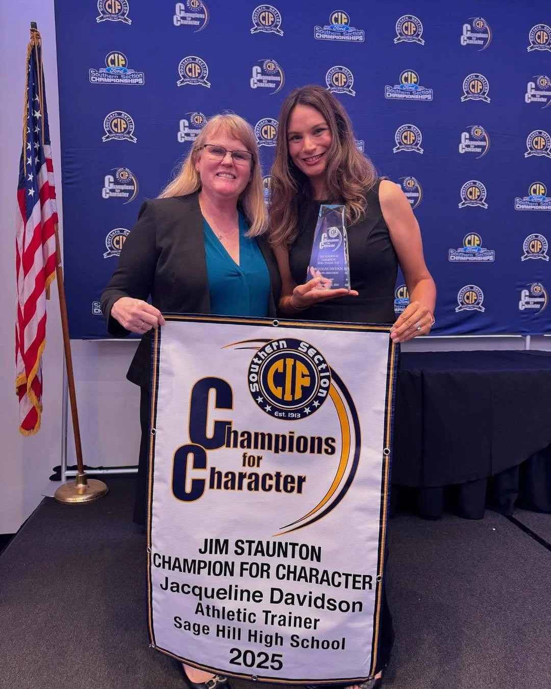 A huge congratulations to CBU Alum Jacqueline Davidson (class of 2013) on receiving the CIFSS Champion For Character award. Jacqueline is recognized for her outstanding work and impact as the Athletic Trainer at Sage Hill High School!