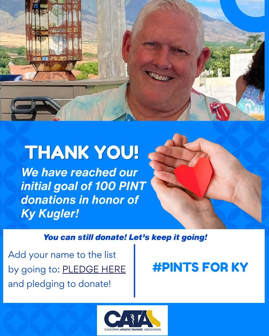 We did it&mdash;101 donors! 🙌

Thank you to everyone who stepped up to donate blood in honor of Ky Kugler. We&rsquo;ve officially passed our initial goal of 100 pints, and we couldn&rsquo;t be more grateful.

But the need doesn&rsquo;t stop here. If