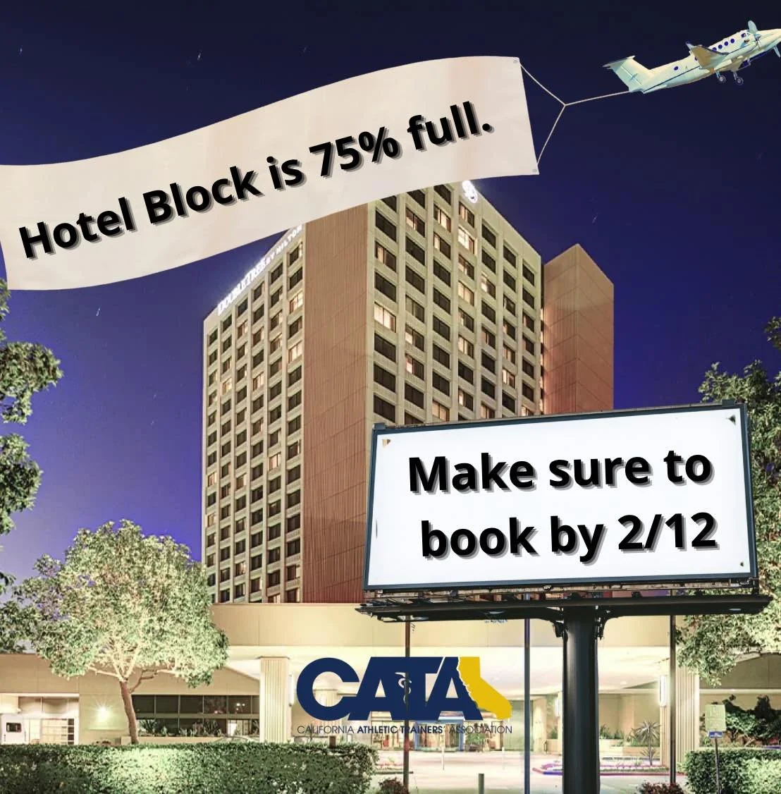 CATA symposium attendees, reserve your room now! 

The cut-off date is days away, Thursday, February 12th!

$185/night!

https://site.pheedloop.com/event/EVEETGPOBAGVQ/Hotel
