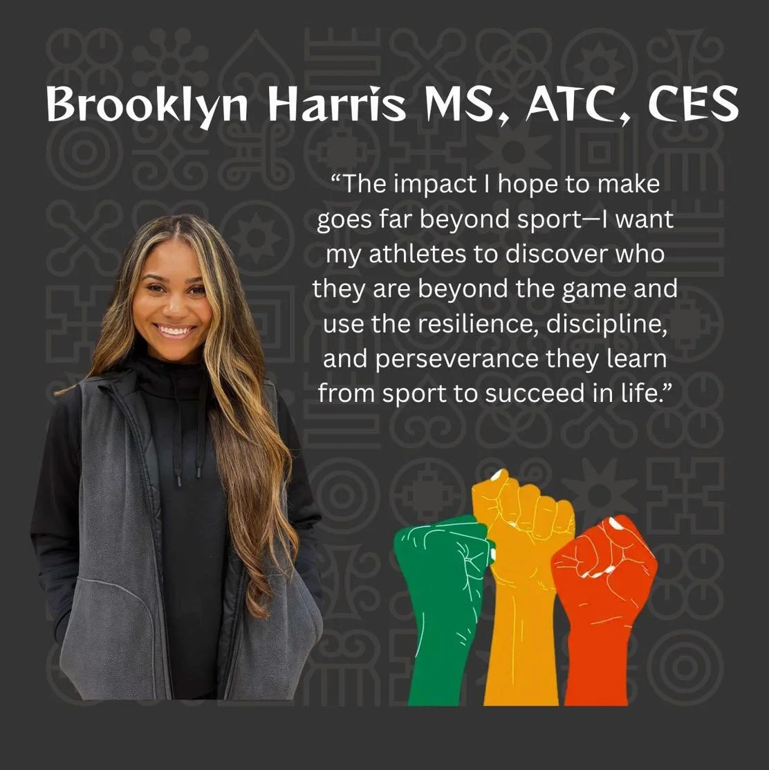 Black History Month highlight:

Meet Brooklyn Harris, MS, ATC, CES

Brooklyn&rsquo;s favorite part about being an athletic trainer is the positive impact she is able to have on young adults as they grow, advance, and pursue careers within athletics. 