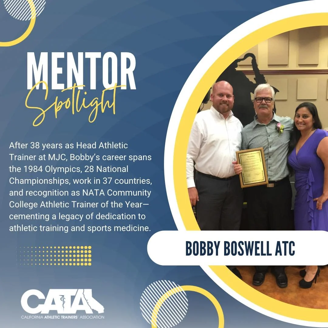 Mentor Athletic Trainer Spotlight! 

After 38 years as Head Athletic Trainer at Modesto Junior College, Bobby&rsquo;s career reflects a lifetime of dedication to student-athletes and the profession. From serving as an athletic trainer at the 1984 Sum