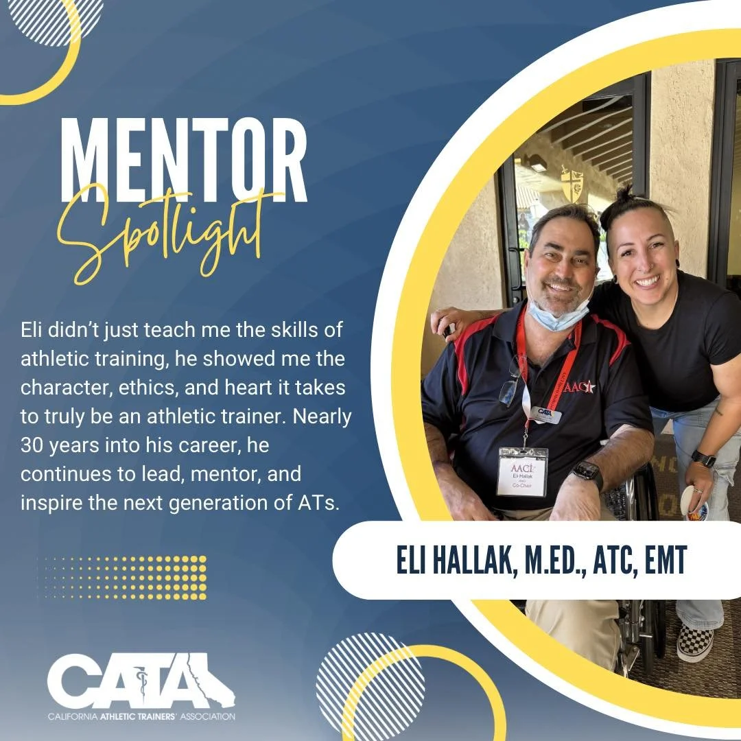 Nearly 30 years of experience, countless athletes impacted, and an even greater legacy of mentorship. Eli Hallak, M.Ed, ATC, EMT, is widely respected not only for his clinical expertise but for his leadership in education, communication, and service 