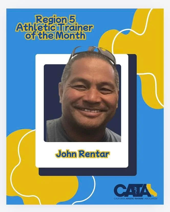CATA Region 5 Athletic Trainer of the Month 

John Rentar, MEd, ATC has dedicated nearly three decades to student-athlete care, education, and mentorship at Chaparral High School in Temecula. Since opening the school in 1997, John has served as Head 