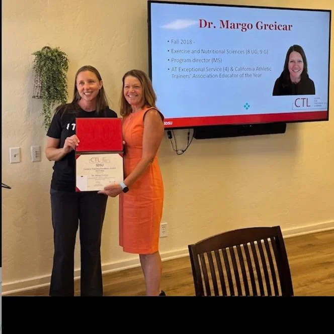 Congratulations to Margo Greicar, EdD, ATC, ACSM-CPT, SDSU MSAT Program Director, on being named a recipient of the inaugural CTL Lecturer and Teaching Excellence Award for the 2025&ndash;2026 school year!

This recognition reflects Dr. Greicar&rsquo