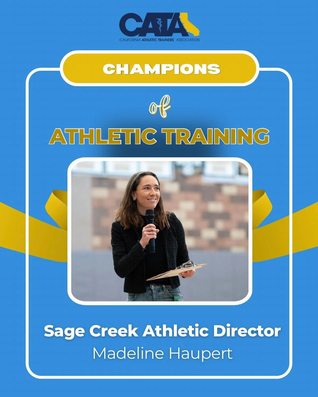 Celebrating champions of Athletic Training.

In her first year as Athletic Director at Sage Creek High school, Madeline Haupert has stepped into her role with intention, curiosity, and a level of support that has made a lasting impact. While she didn