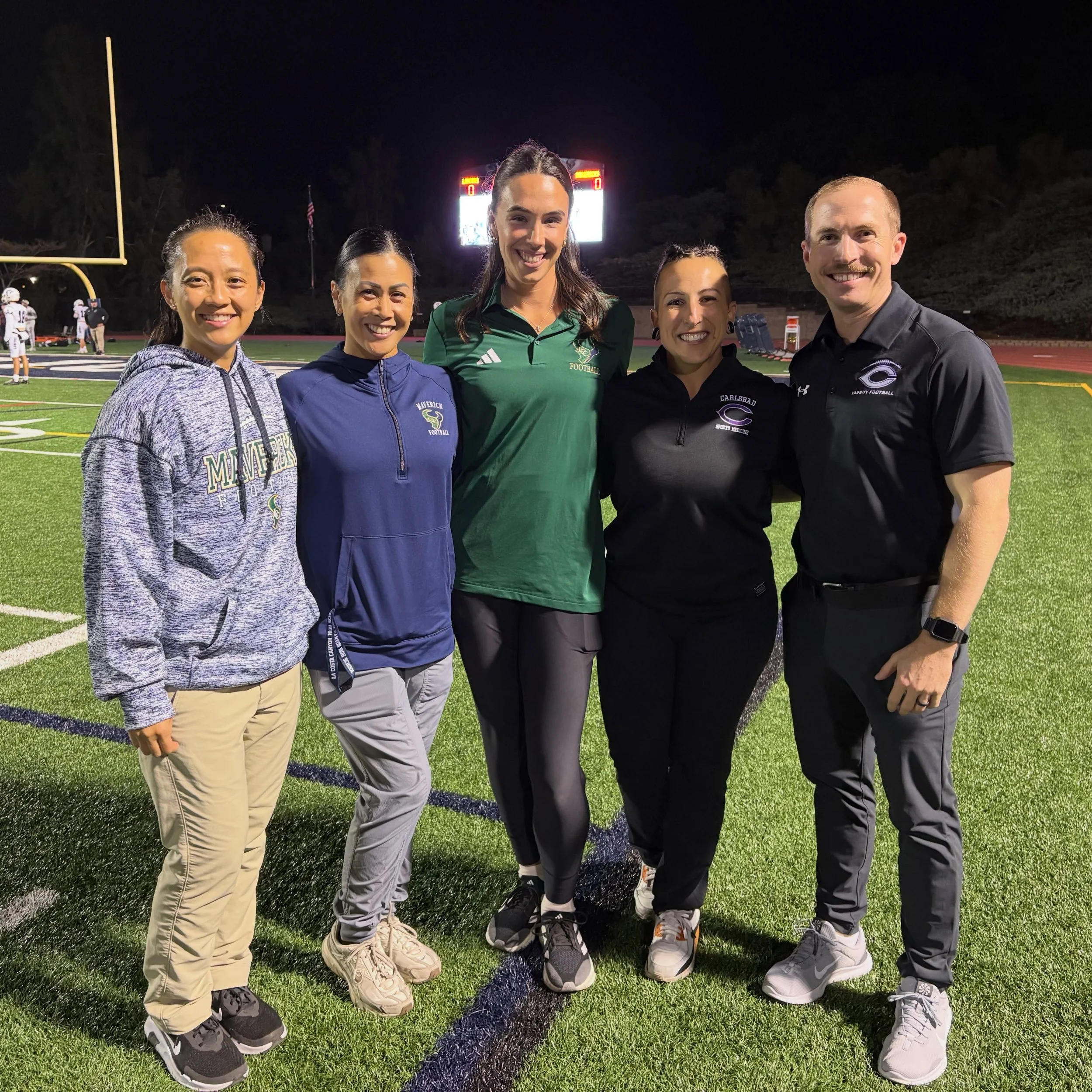 5 sports medicine professionals. 

One mission: keeping athletes safe. 

3 athletic trainers and 2 Naval Sports Medicine Fellowship physicians coming together to cover secondary school sidelines is a powerful reminder of what comprehensive sports med