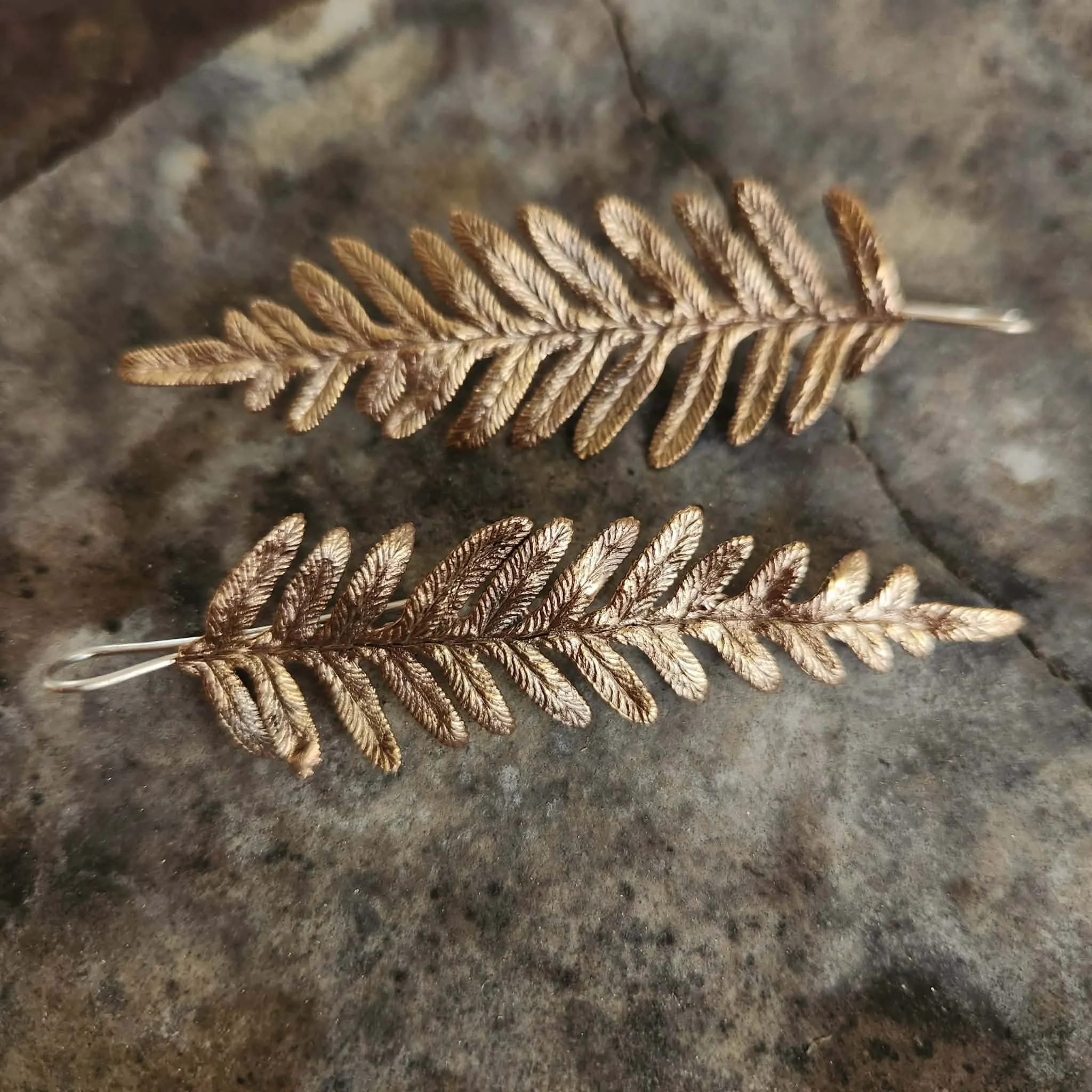 Bracken fern hook earrings (large)