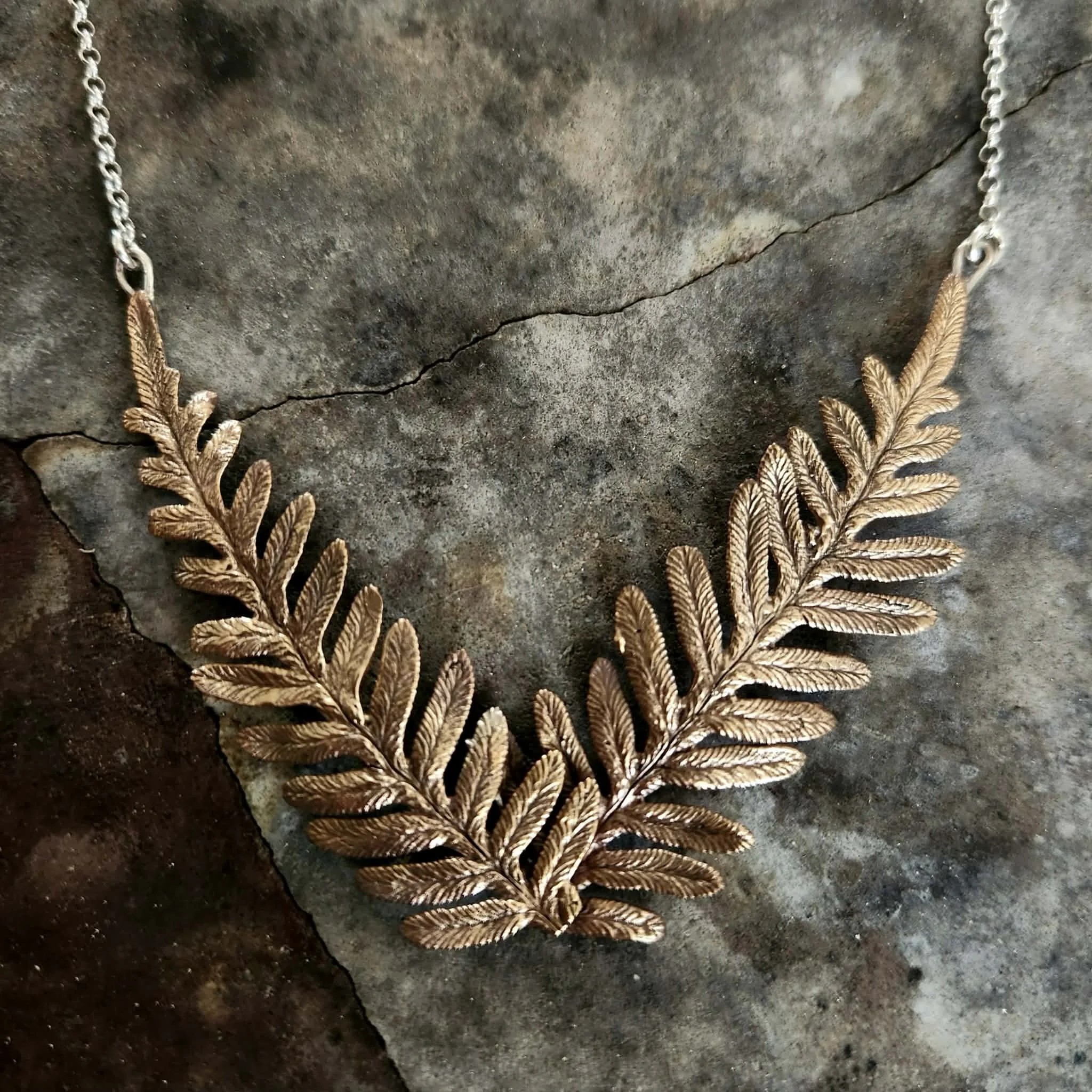 Bracken fern necklace