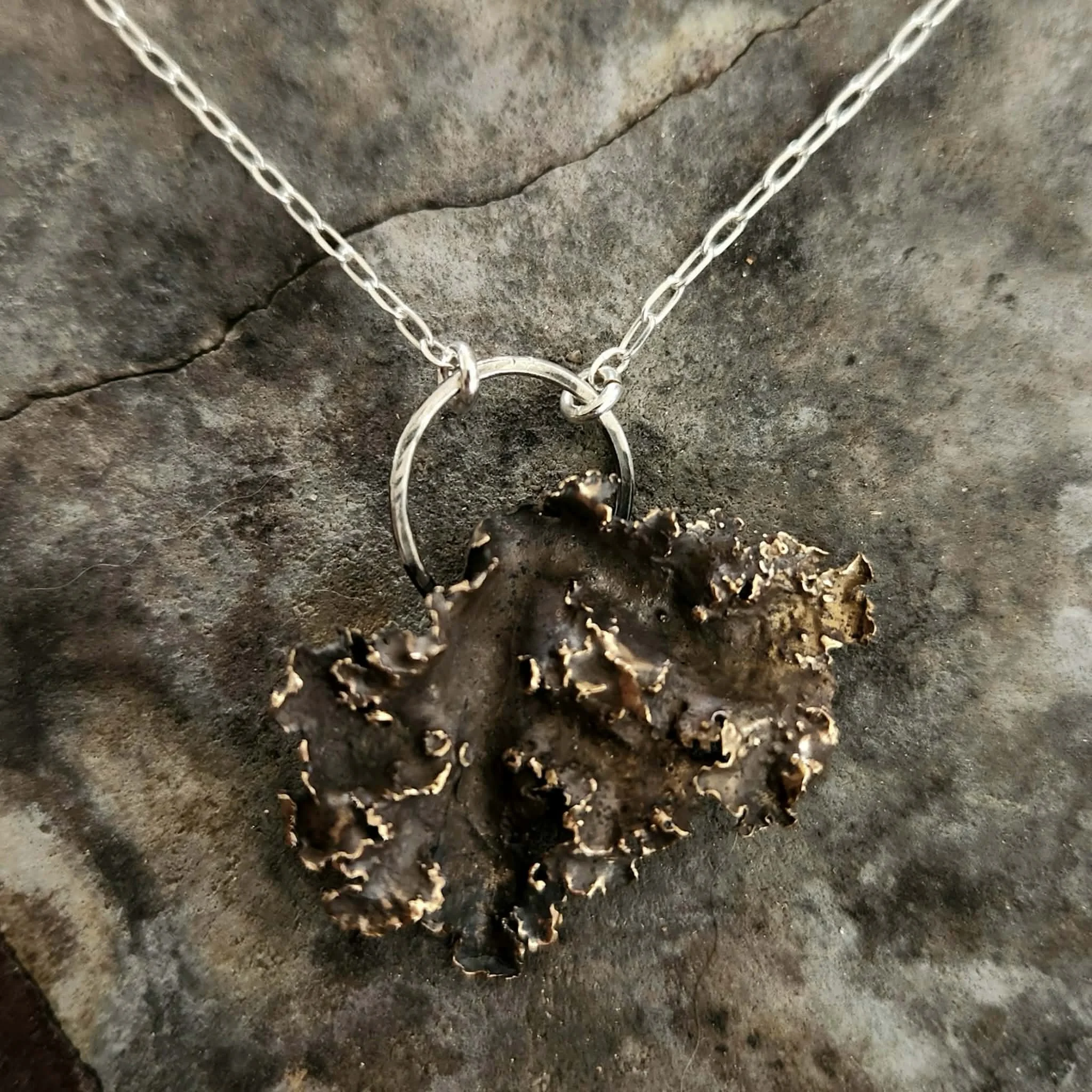 Lichen necklace (bronze)