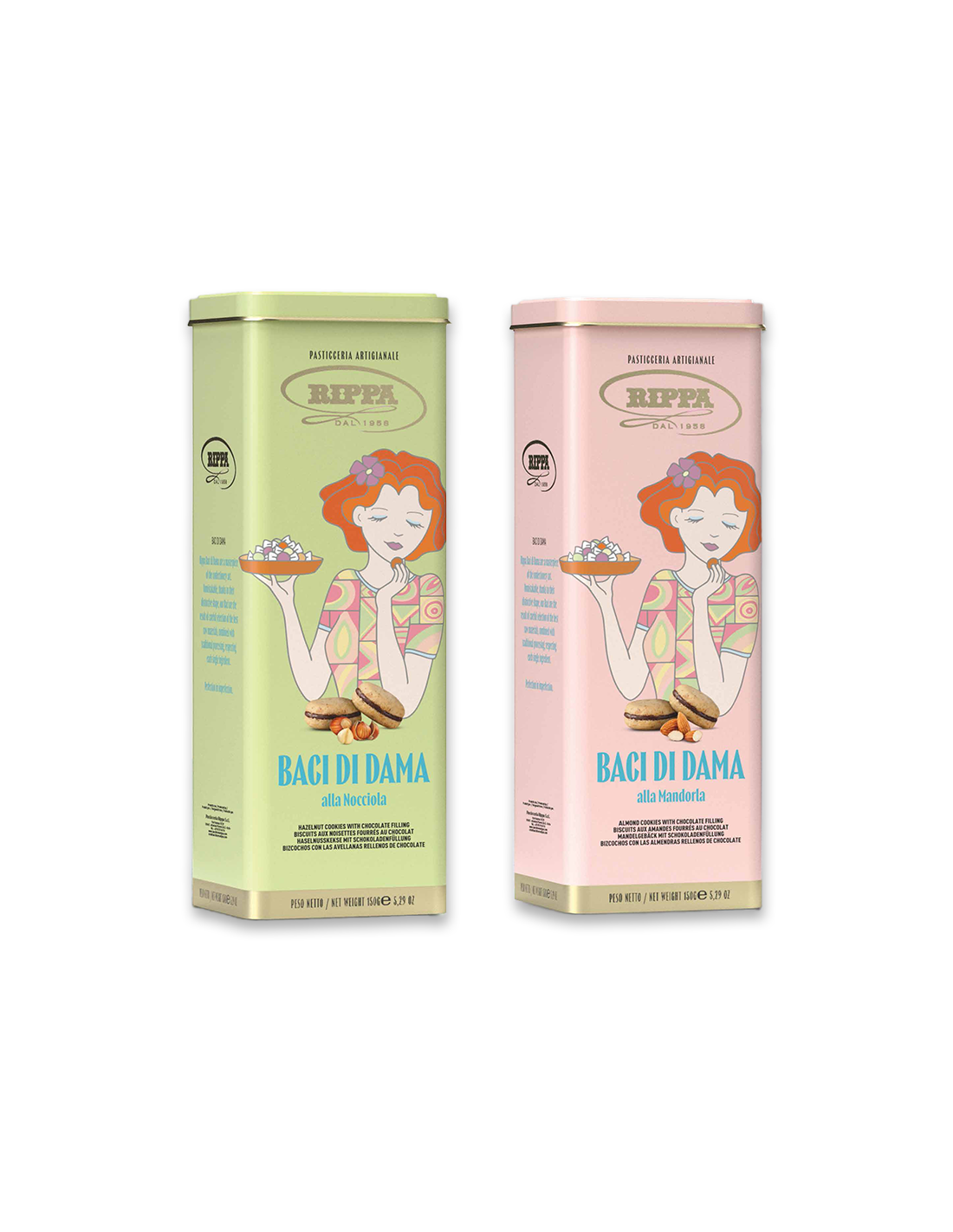 pastificio da lory bacio di dama biscotti koekjes in tin box 