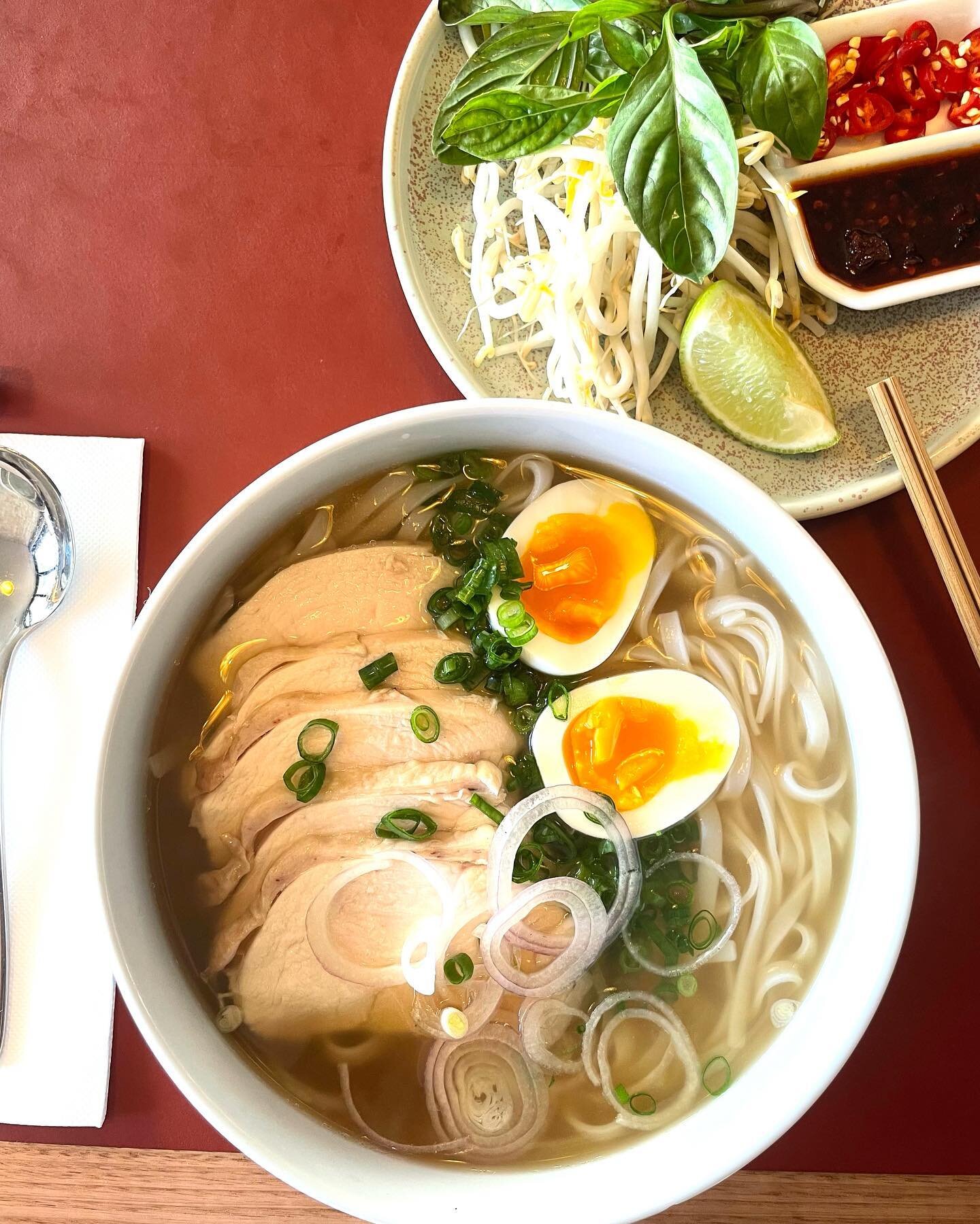 PHO GA

Chicken pho, rice noodles, poached breast, jammy egg, pho condiment plate. 

Available for lunch (dine in only) this week.

#FURGAR