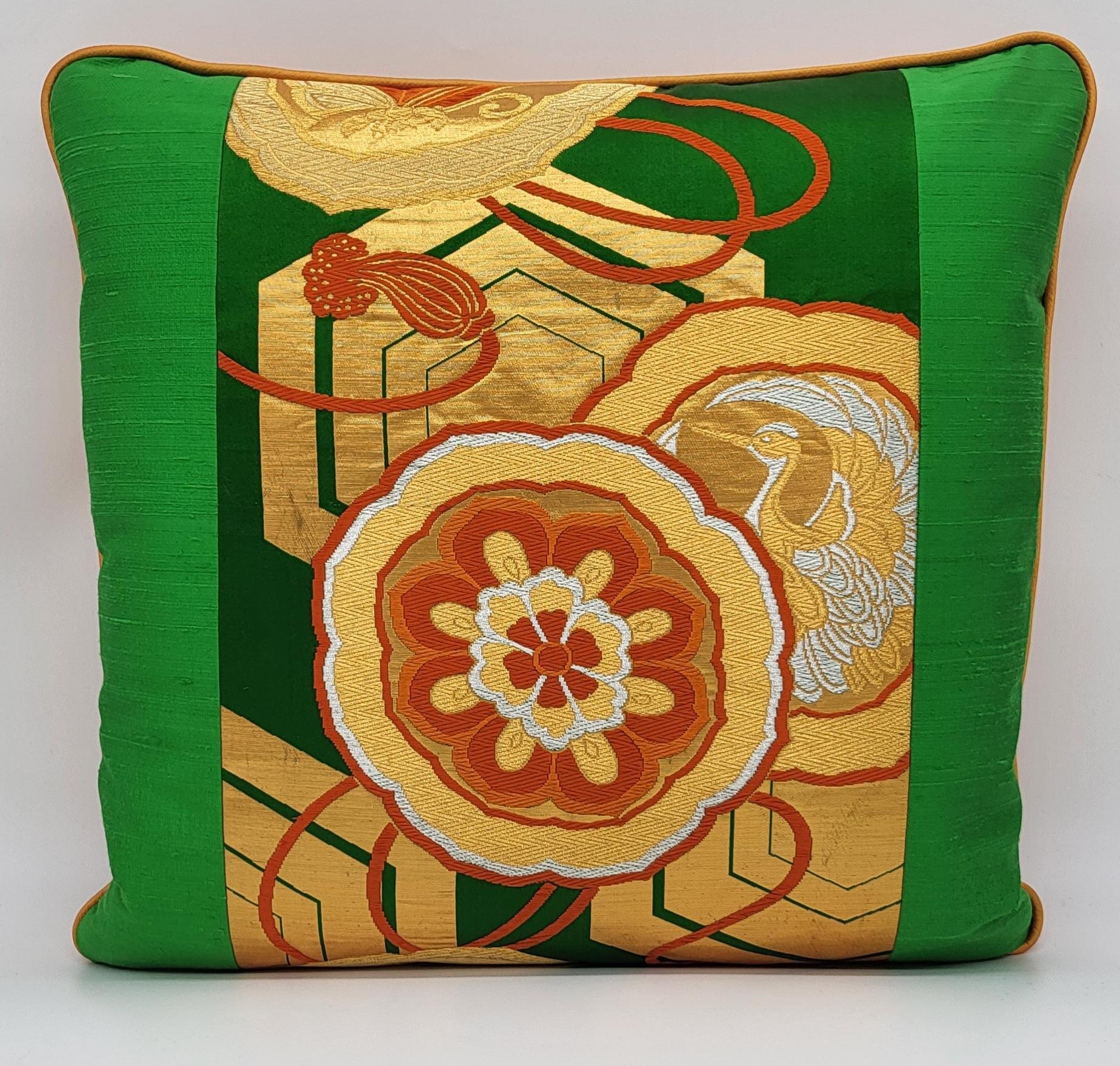 Vintage Silk Wedding Obi Cushion