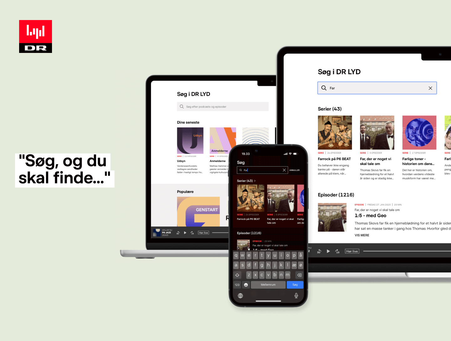 Forbedret søge interface på app og web