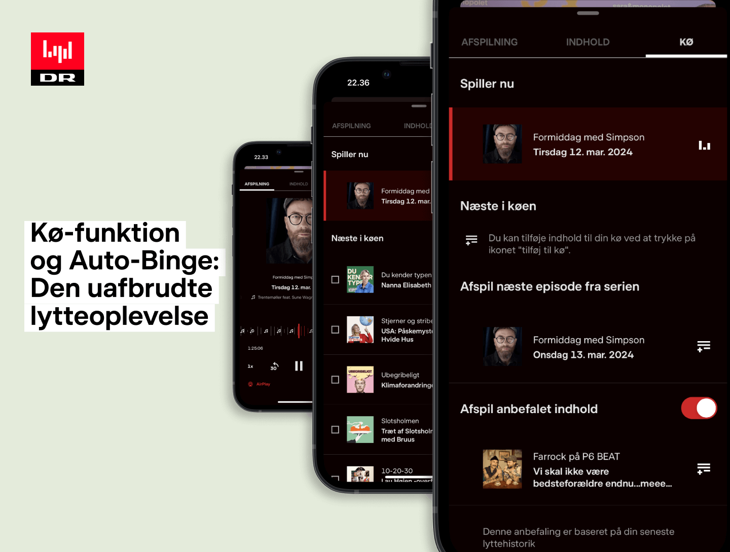 Design af kø og Auto-binge