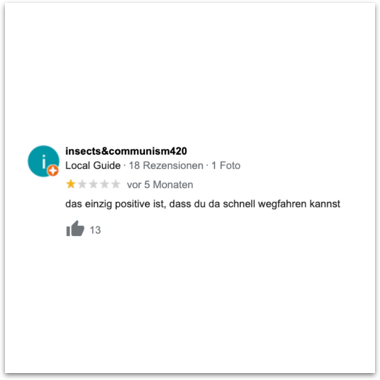 DEUTSCHE BAHN – DIE 1-STERN-BEWERTUNG