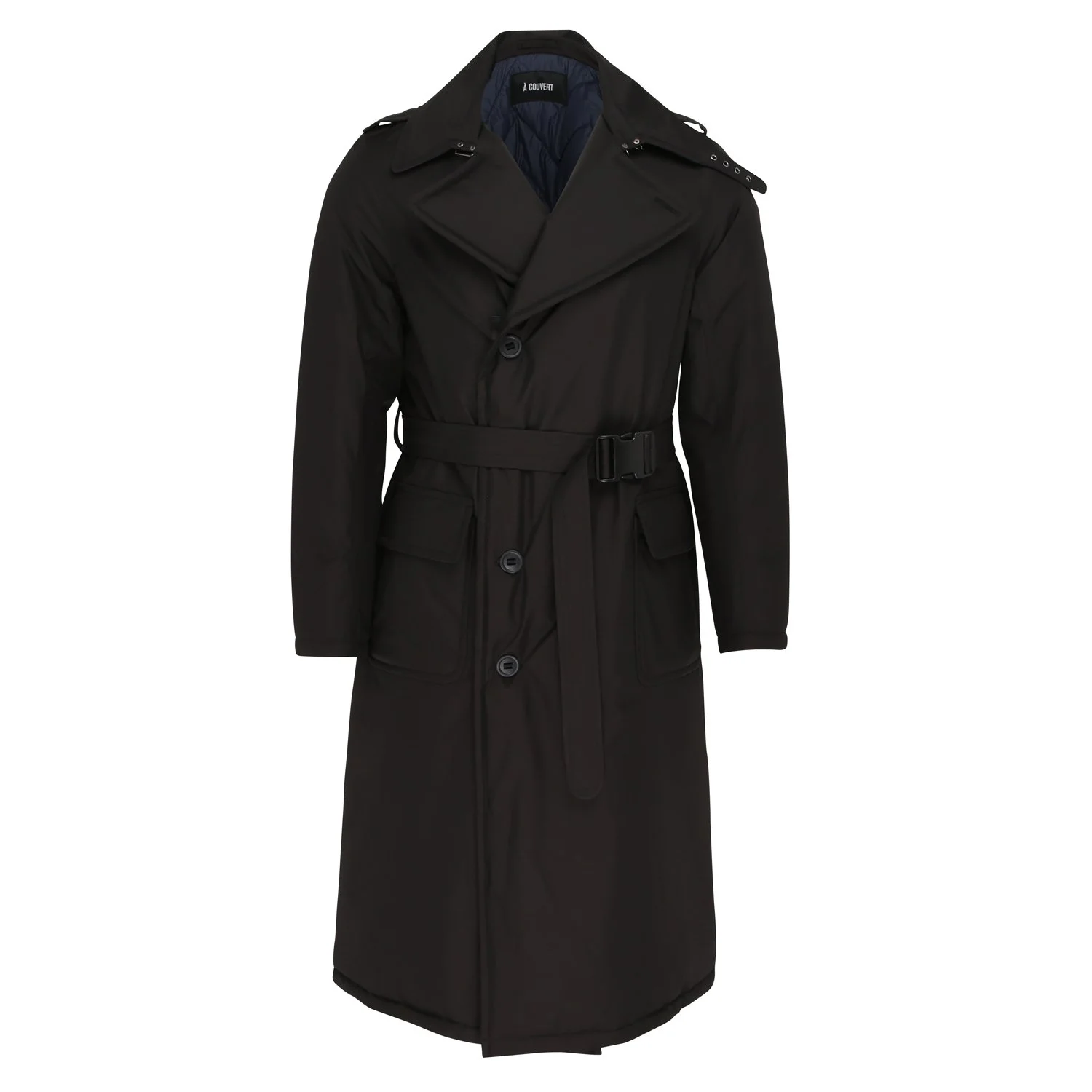 À-C TR-1 Nylon Trench Coat - Black