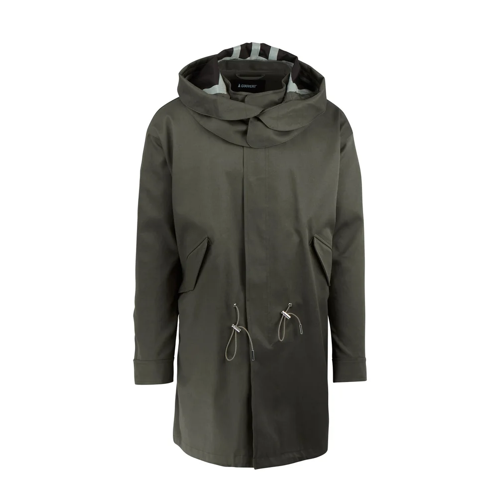 Black/Olive À-C M-48 Oversized Fishtail Parka — A Couvert