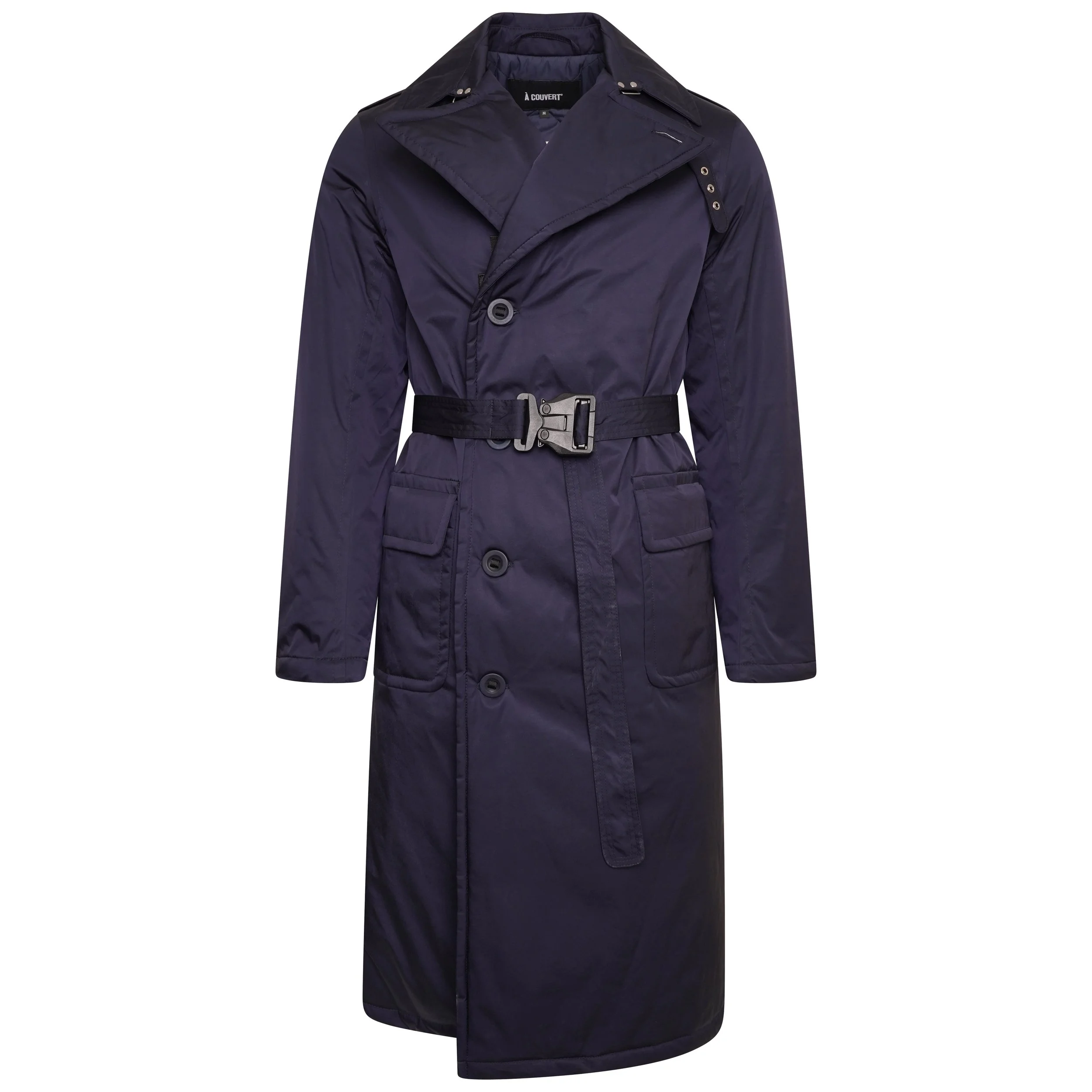 À-C TR-1 Nylon Trench Coat - Navy
