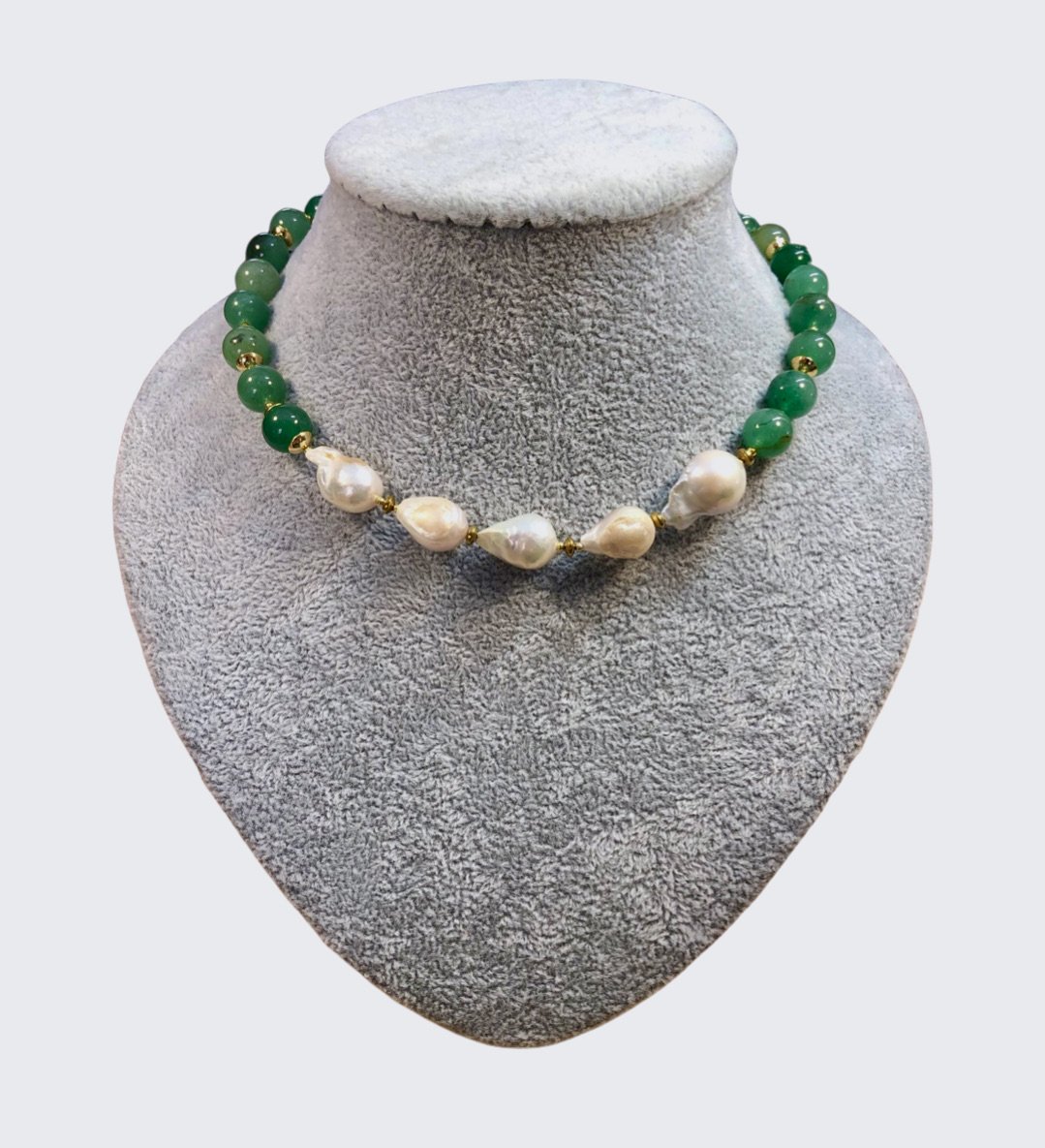 Margot Pearl and Aventurine Asymetric Collier. 2.jpeg