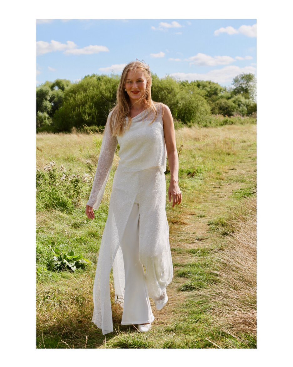 Something for the hip bride, the full ensemble. Andie trouser suit in a beautiful sparkling lace. 

#trousersuit #wedding #bridalcoat #bride24 #bride25 #bridalgown #dressedinwhite #theresacoat #madeinengland #madetoorder #bridalparty #weddingbliss #l
