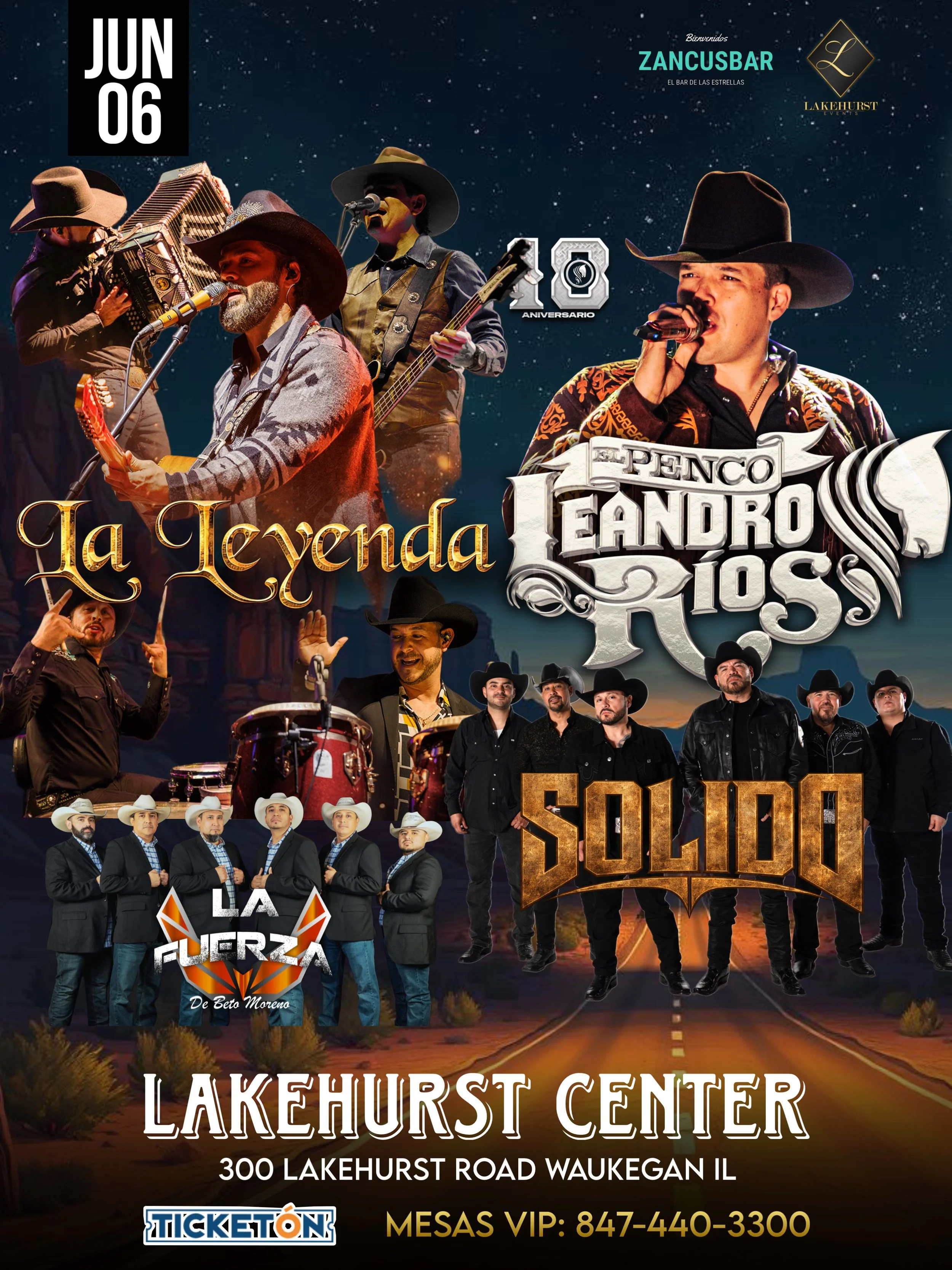 La Leyenda, Leandro Rios, Grupo Solido y La Fuerza en Lakehurst