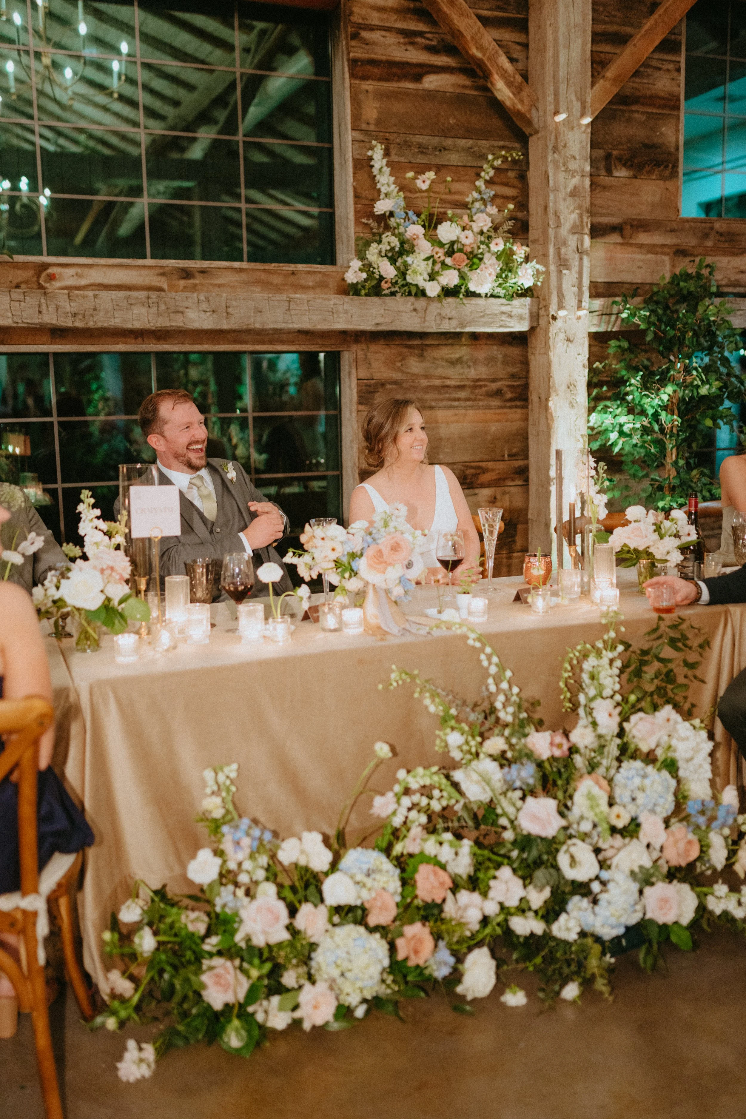 Floral Filled Dinner Reception at Historic Hill House