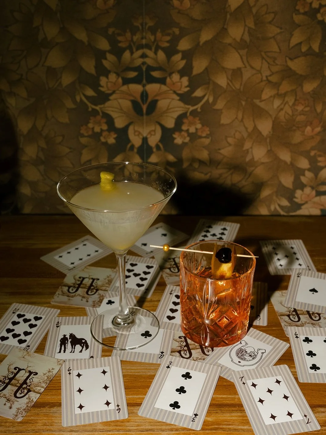 We knew her uncles were going to look for a card table.
They always do.

So we had custom decks made with their wedding crest and quietly left them throughout cocktail hour&hellip; near the lounges, the caf&eacute; tables, the little bistro setups tu