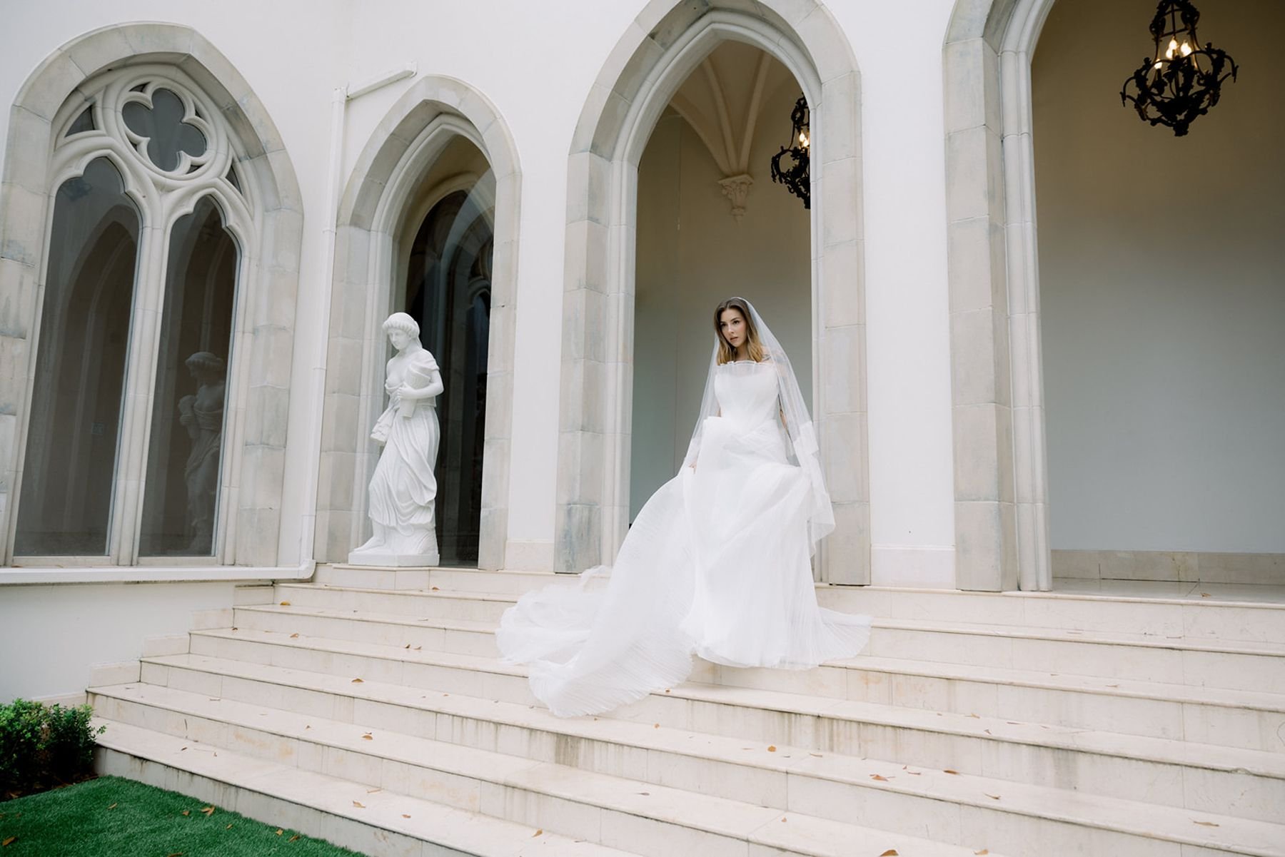 Bridal portrait before the ceremony in France by destination wedding planners for France