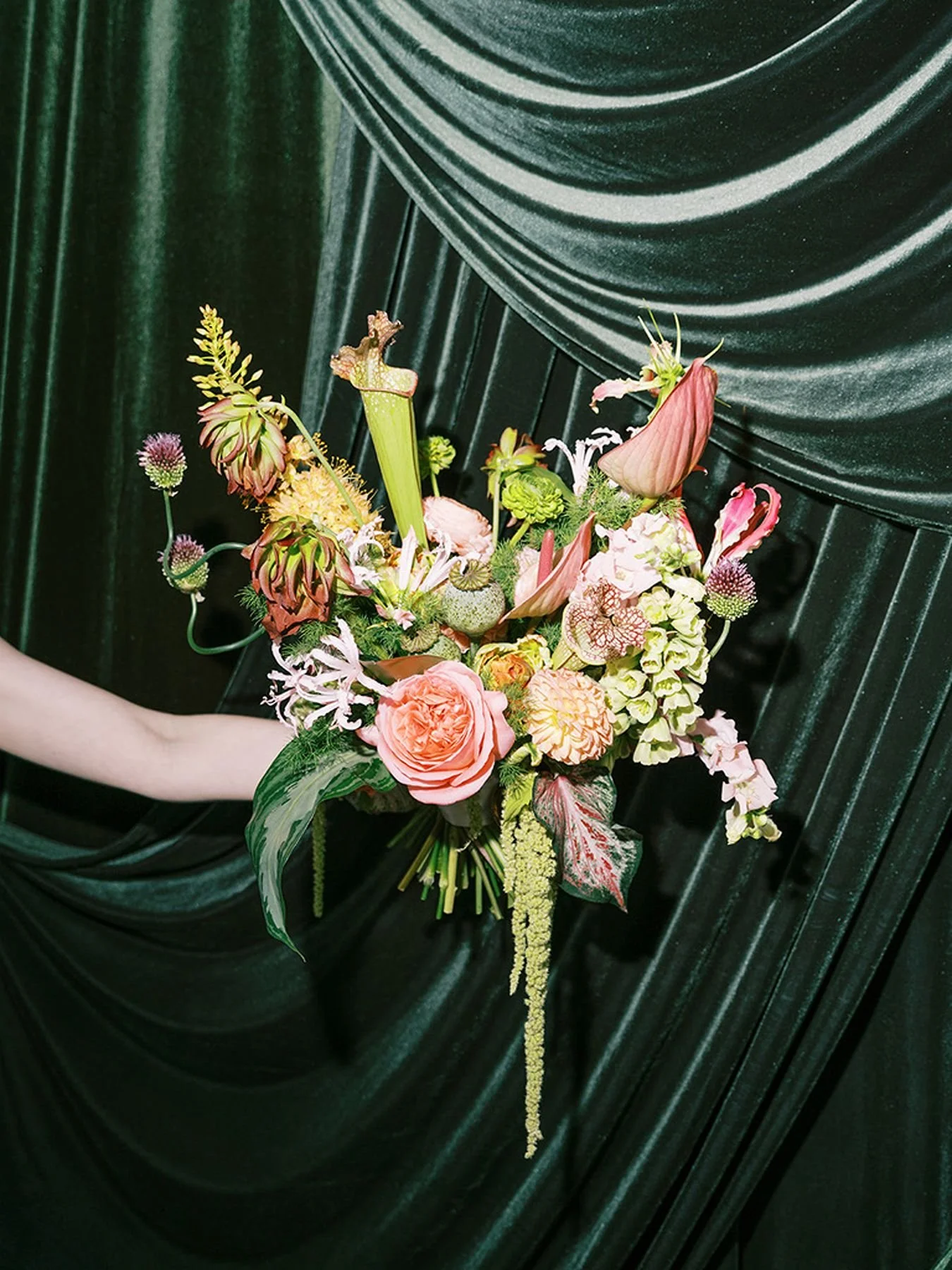 Unique, colorful, tropical bridal bouquet - photography by austin photographers ruet photo