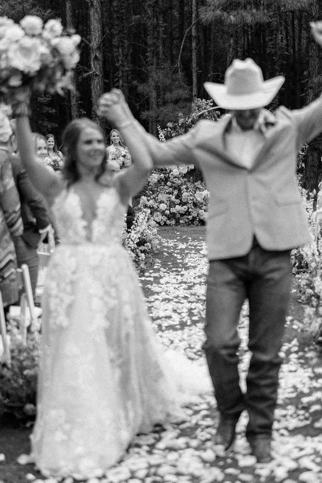 Hill Country wedding ceremony recessional