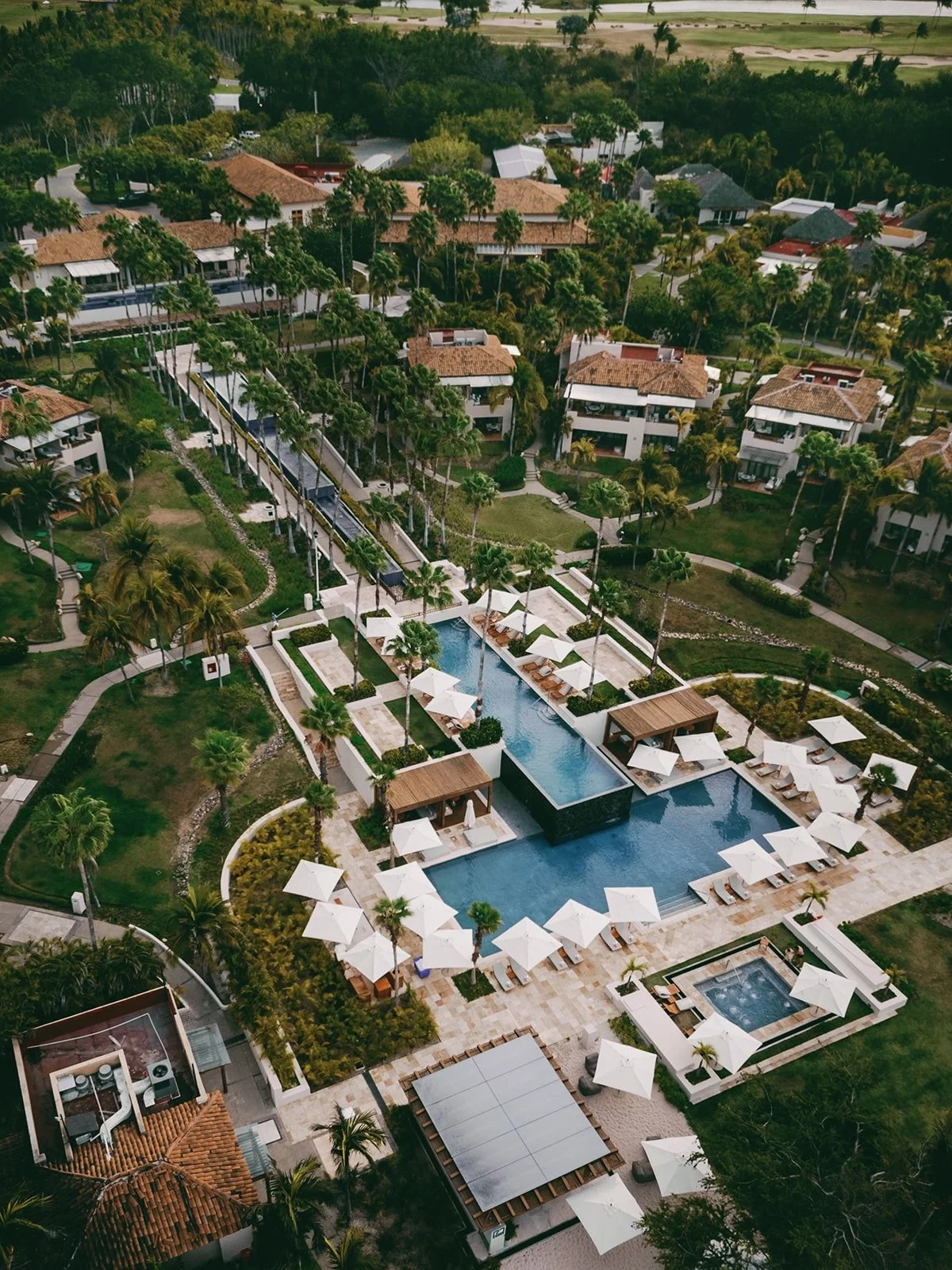Wide aerial view of luxury Mexico Resort St. Regis in Punta Mita for corporate incentive trip