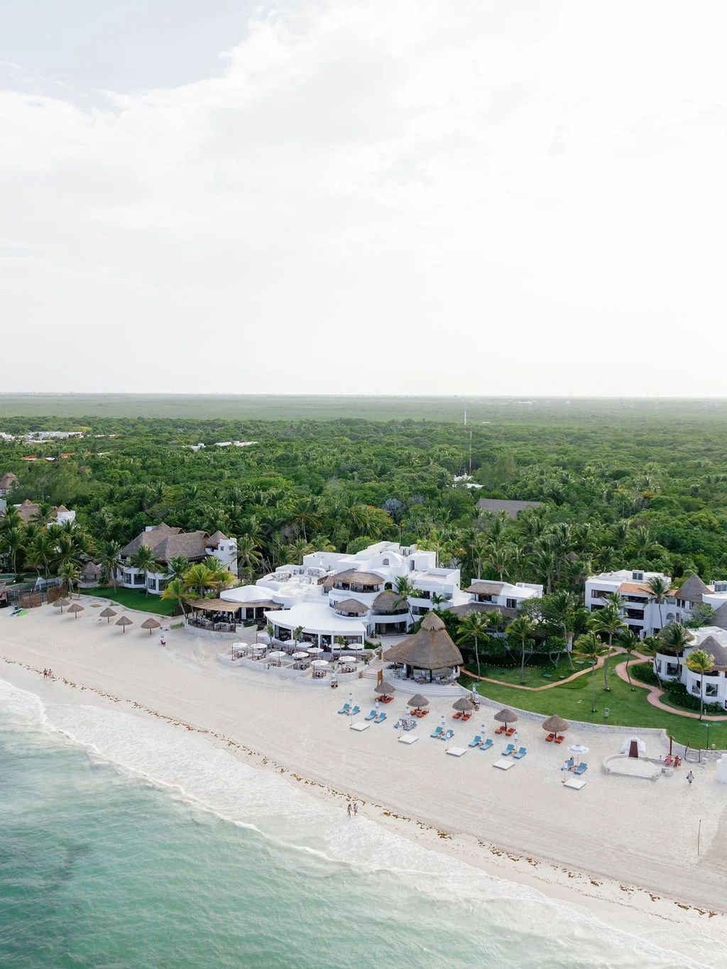 Drone view of Belmond Maroma wedding venue in Riviera Maya