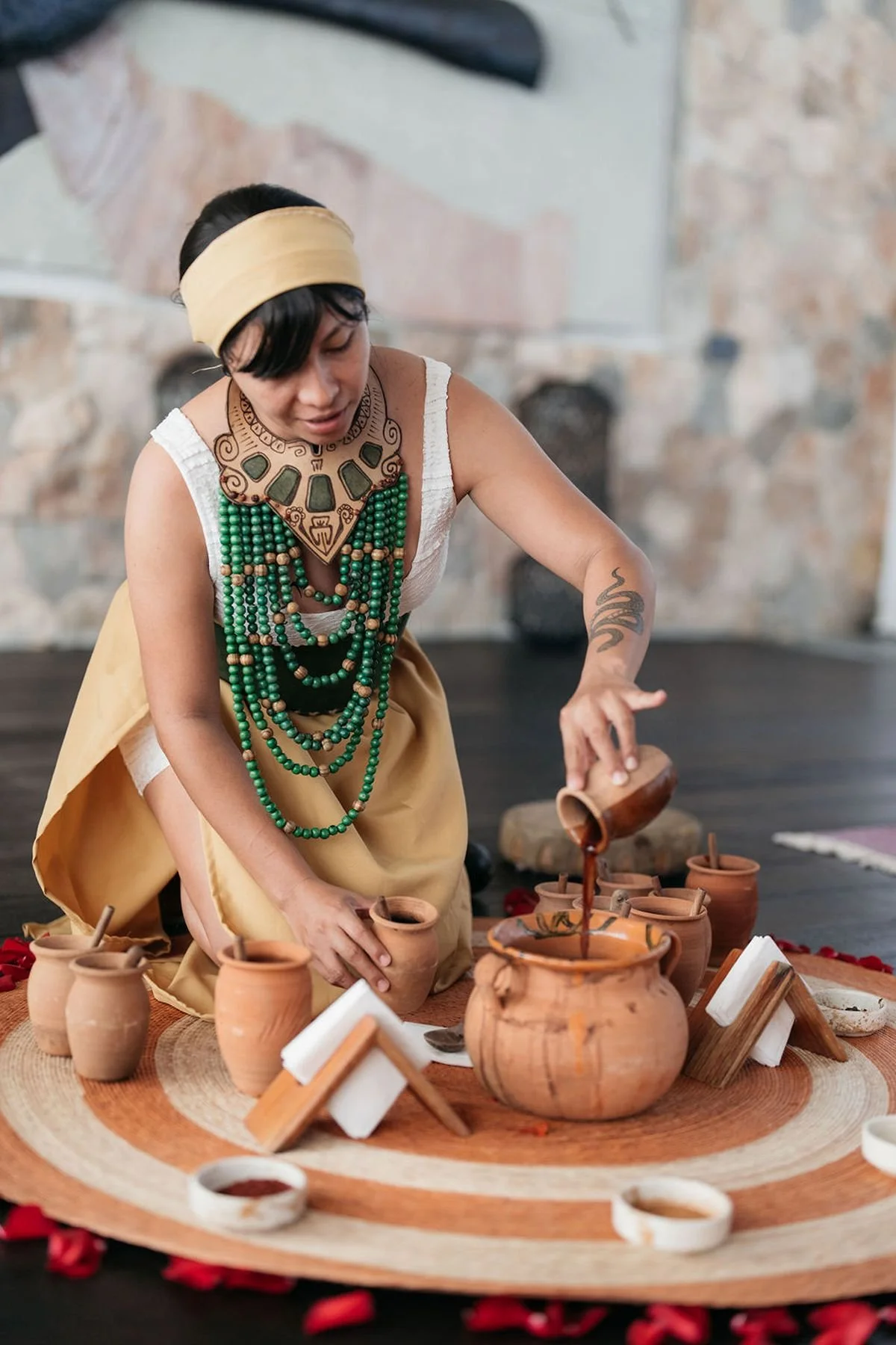 cacao ceremony to start the wedding weekend in heart opening at mexico resort wedding - wedding planners and wedding coordinators Epoch Co+