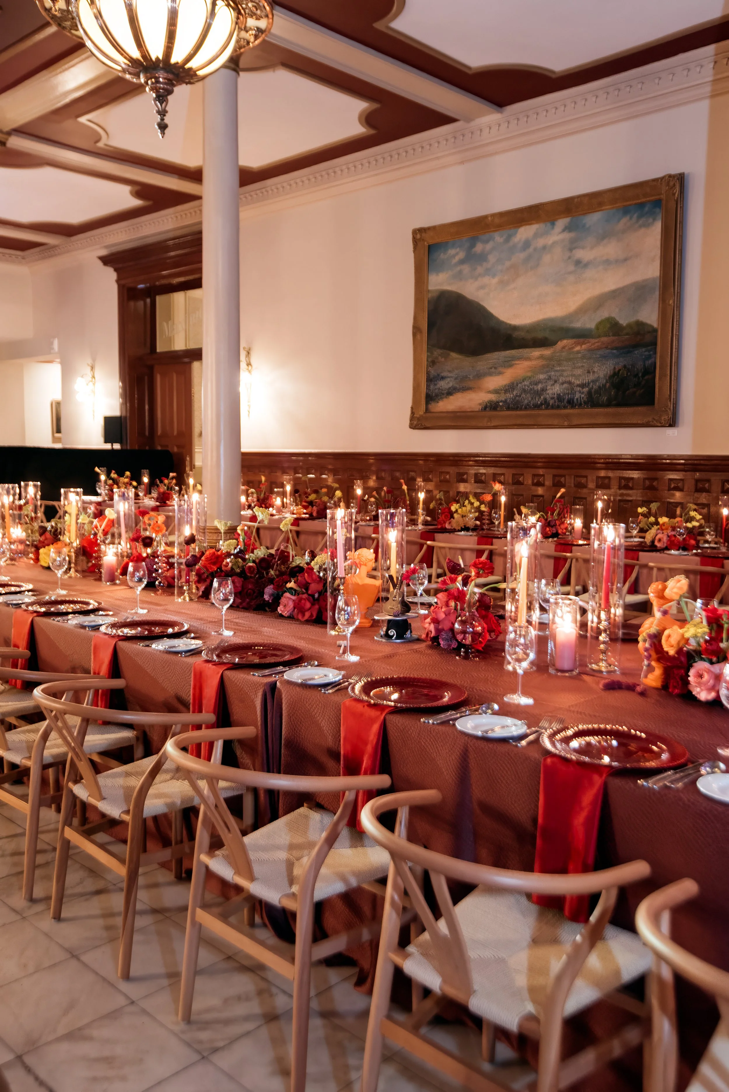 Red color washed wedding designs by event planners near me austin tx wedding planners