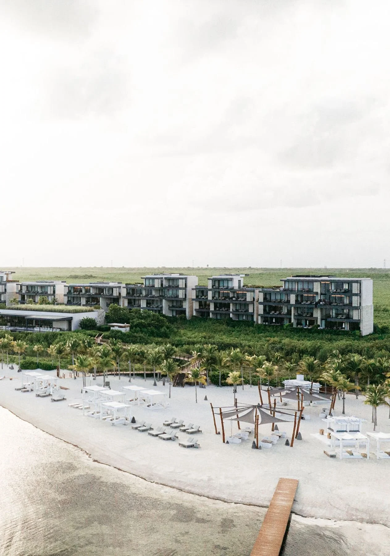 Beach welcome party at Etereo Auberge Resort wedding in mexico - destination wedding planners and wedding coordinators Epoch Co+