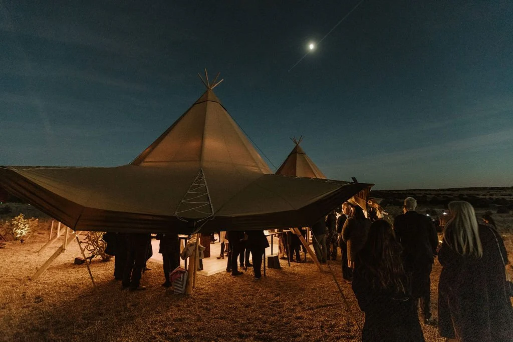 Tipi Tented Wedding in New Mexico by Destination Wedding Planners near me - Austin Texas Epoch Co