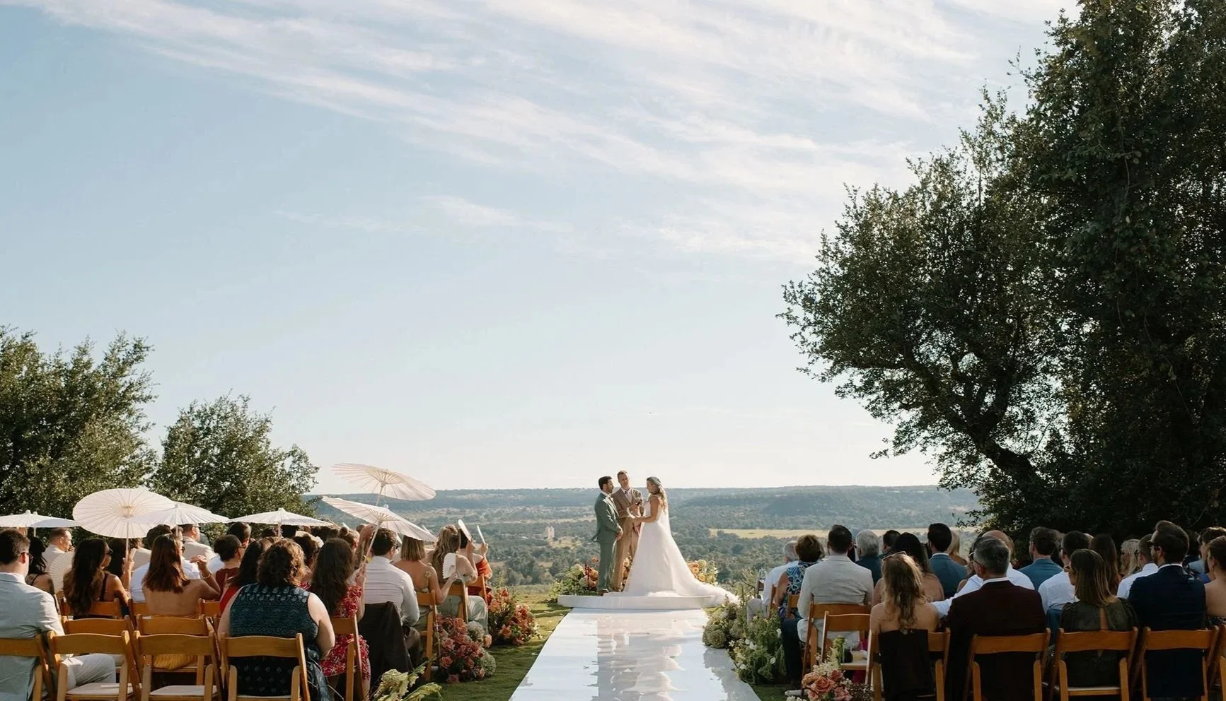 scenic Ceremony views at Contigo Ranch Fredericksburg wedding venues in the Hill Country