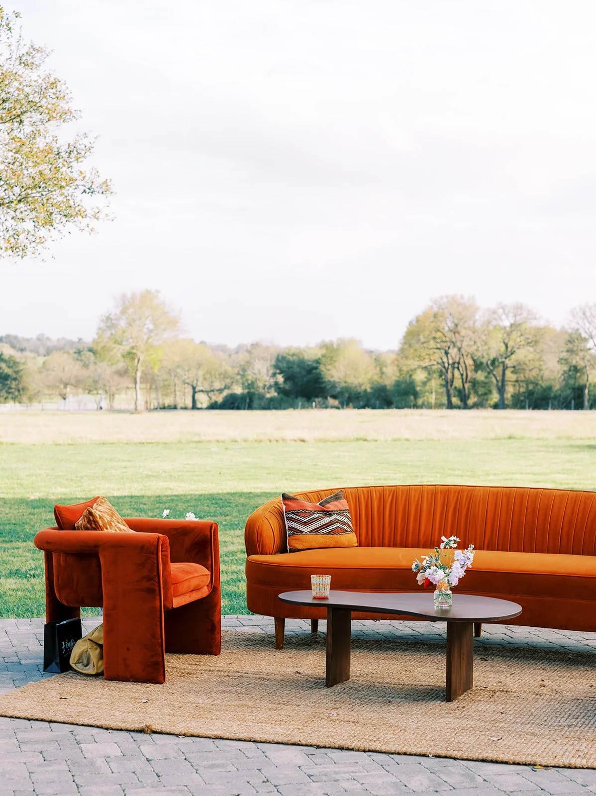Cozy lounge at retro inspired wedding by event planners austin tx epoch co wedding planners austin