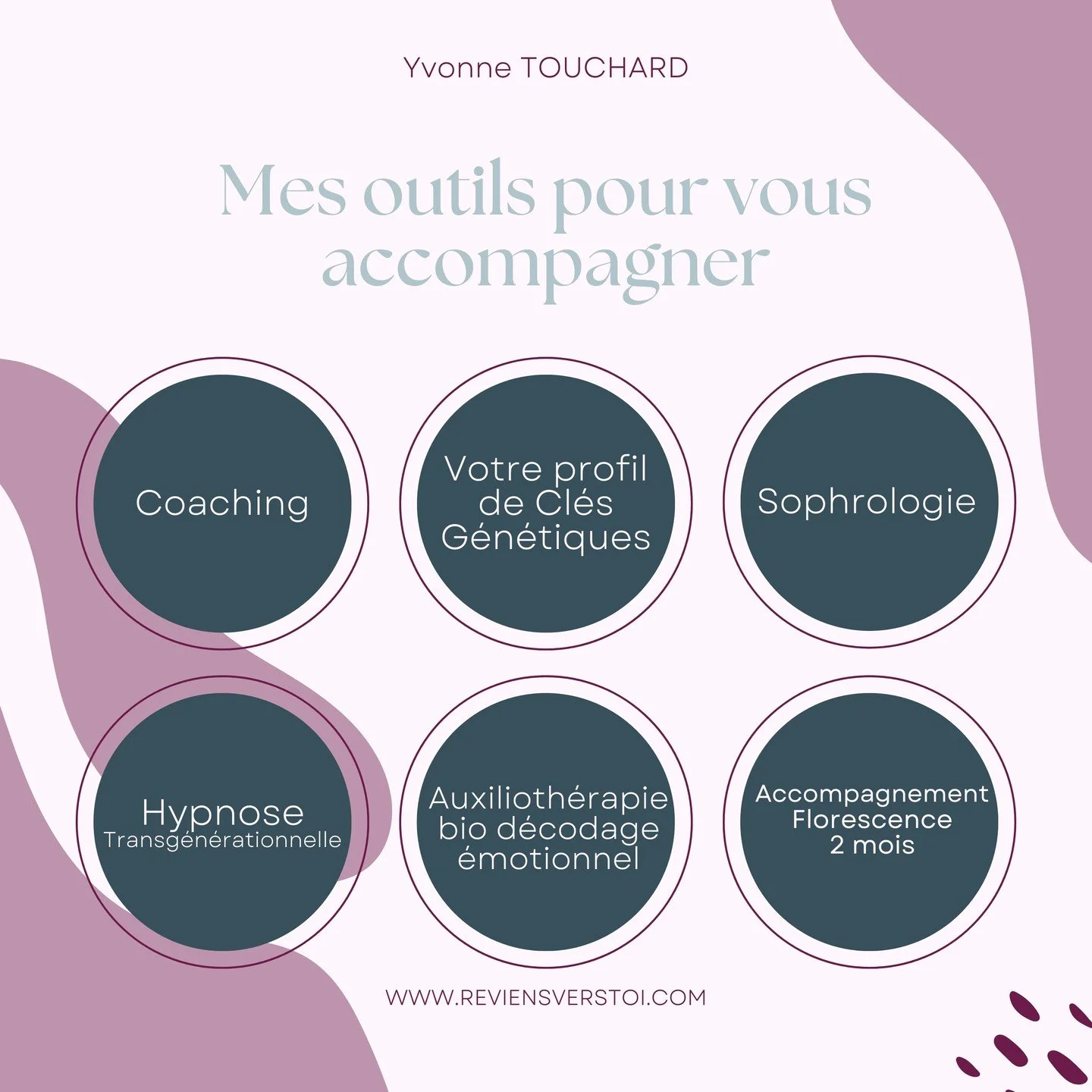🔥𝐂𝐎𝐀𝐂𝐇𝐈𝐍𝐆 : Communication strat&eacute;gique, d&eacute;couverte de soi et transformation personnelle.

🔥𝐂𝐋𝐄𝐒 𝐆𝐄𝐍𝐄𝐓𝐈𝐐𝐔𝐄𝐒 : Pour r&eacute;v&eacute;ler vos dons et vos ombres lov&eacute;s dans votre ADN. Chacune des cellules de v