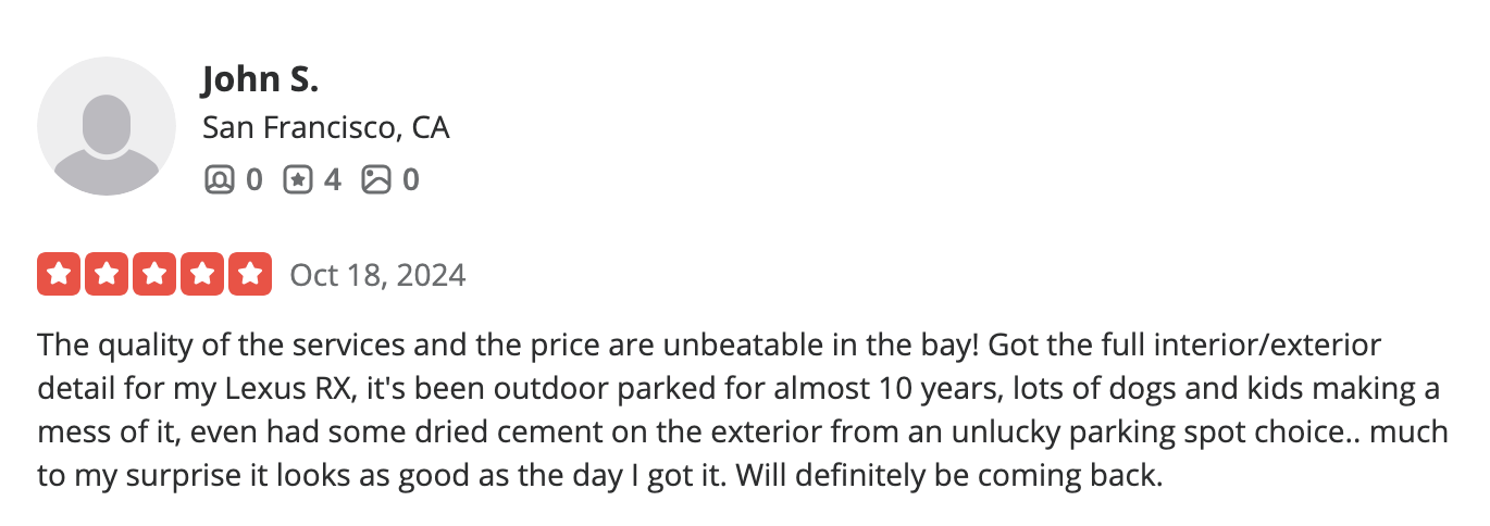 Bay Area stroller detailing