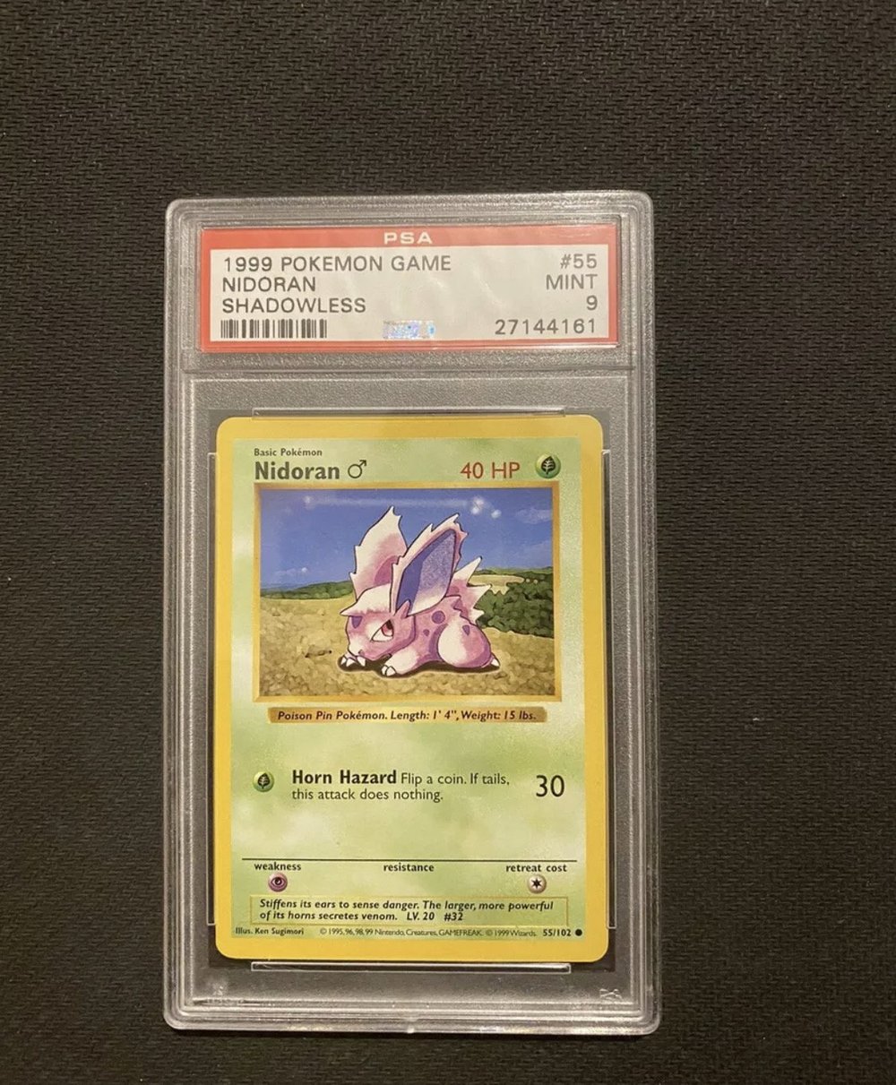 Pokemon Shadowless Nidoran 56/102 PSA 9 — JA Cards