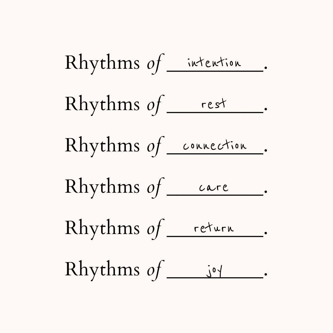 You may have noticed there is space for you to insert your own intention during the rhythms of _______. program.⁠
⁠
Our team leads with the awareness that we all show up with our own unique experiences and identities in the world. There's not a one s